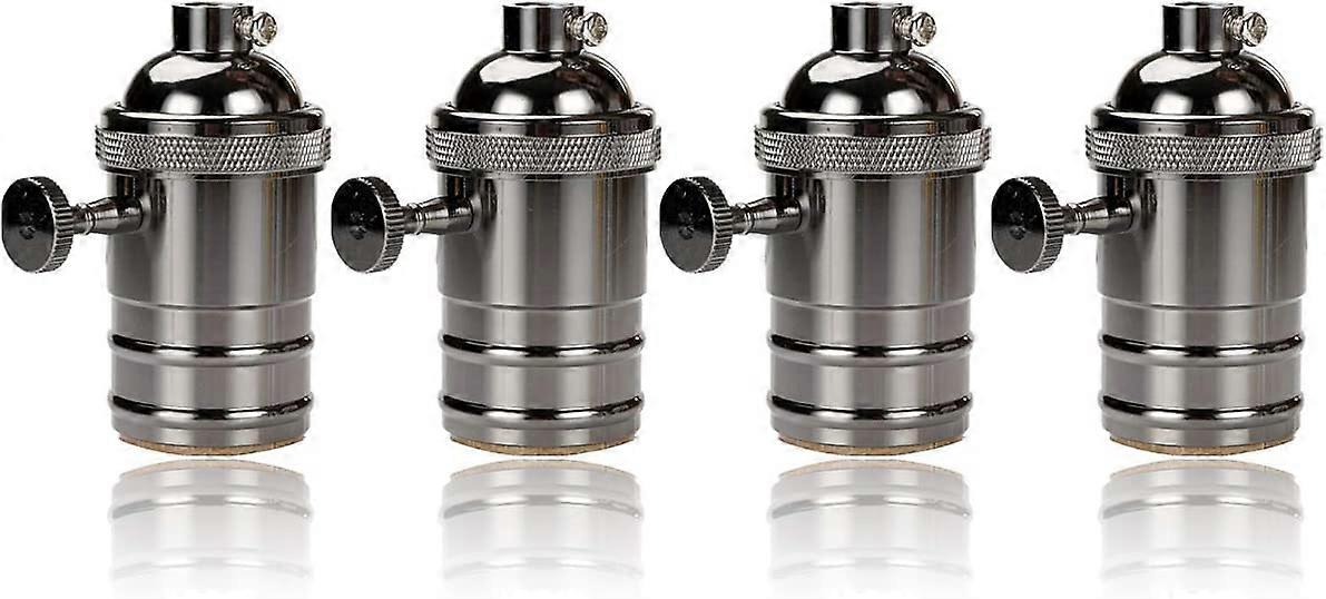 4pcs Edison Vintage Socket E27 Lamp Adapter with Switch Retro Vintage Chandelier Cordless Black
