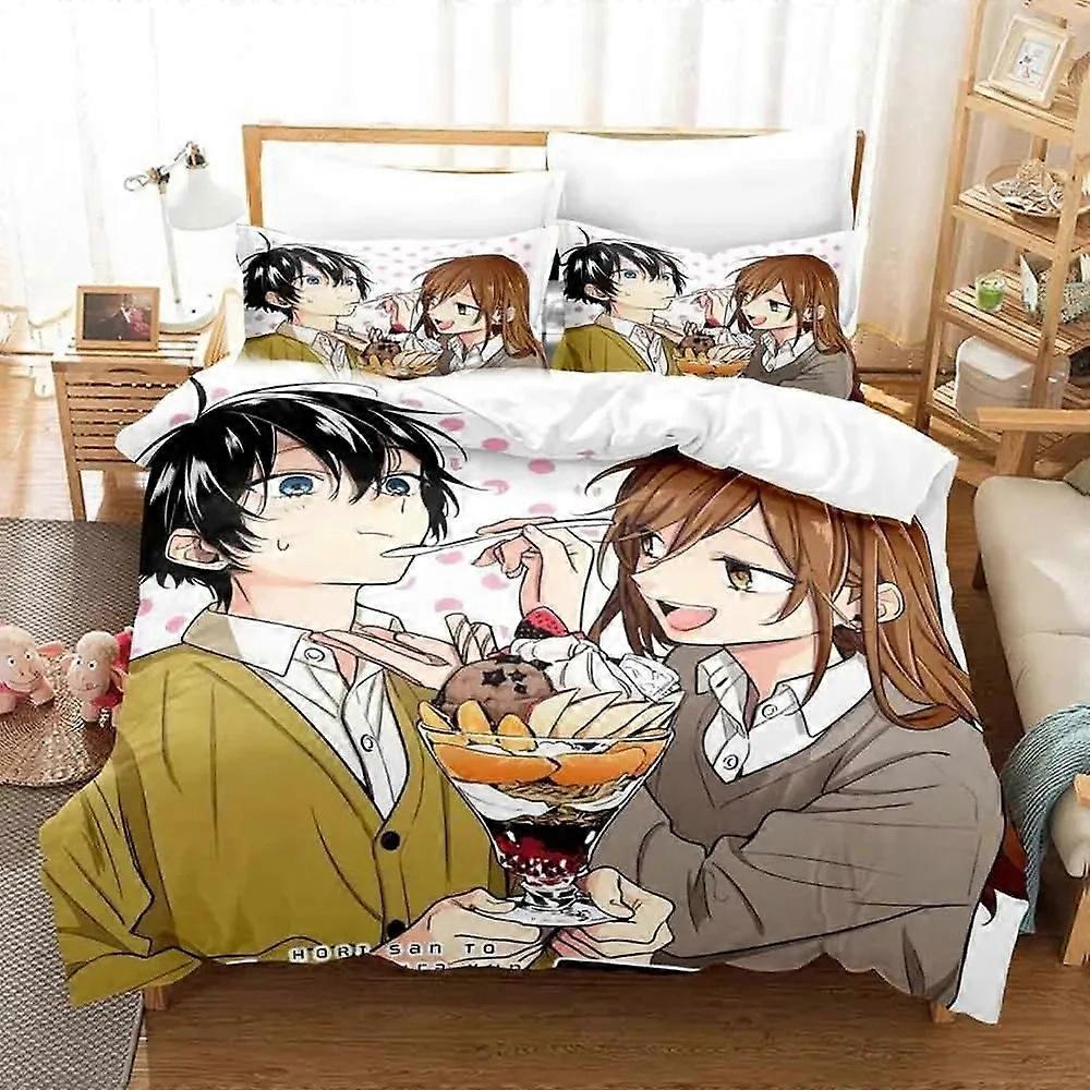 o2224 Lakan Hori san to Miyamura kun Horimiya Sängkläder Set Påslakan Påslakan Örngott Täcke Täcke Storlek Lakan fVV2224