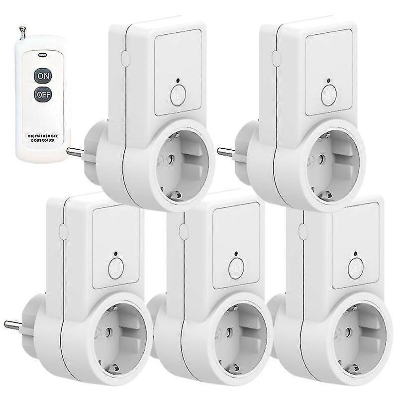 1-5x Wireless Smart Remote Control Switch Plug Socket Power Outlet Socket Eu Plug