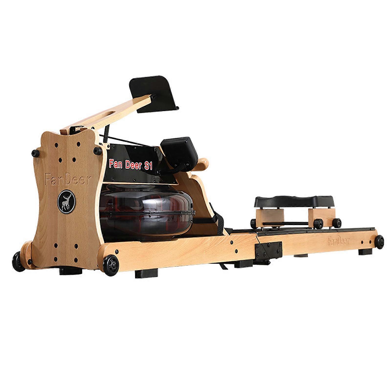 Water Rowing Machine with TM-3 Power Monitor, Oak Wood with Vintage Varnish Finish, 400 lbs Max Capacity