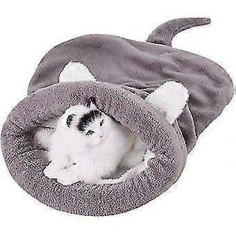 Cat Sleeping Bag Fleece Soft Self Warming Washable Cat Beds Snuggle Sack Blanket Mat Kitty Sack Suitable For Cat And Puppy Well.