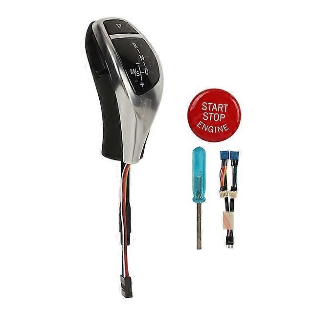 LED Gear Shift Knob Thumb Type Shifter Lever Head Retrofit Kit with One Click Start Button for BMW E90 E91 E92 E93 E84 E81 LHD