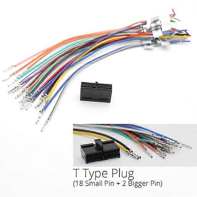 20 Pin Cross T Type Plug Connector Wiring Harness Cable for Jensen Parrot Radio Multimedia Player Car Sockets Modified DIY