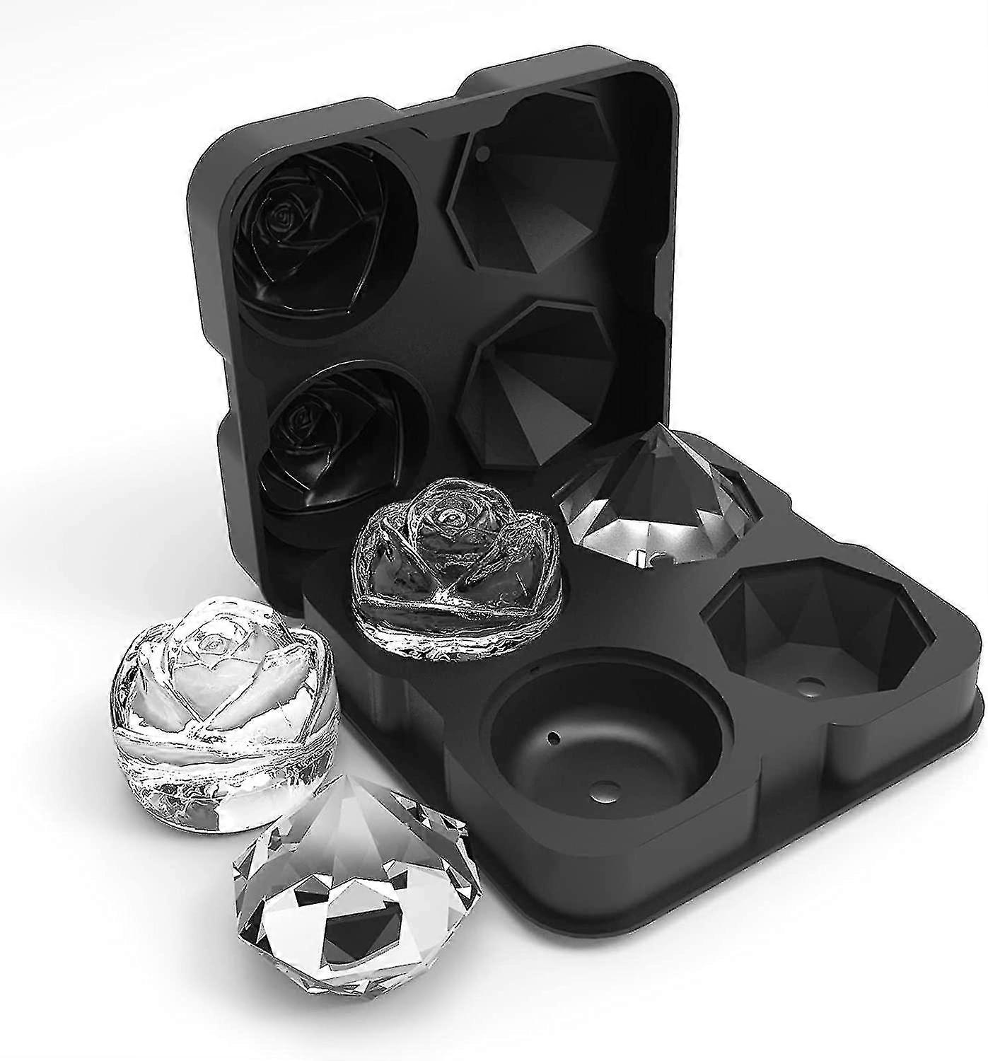 Ice Cube Tray, 2.5 Inch Ice Cube Silicone Molds, 2 Cavity 2 Ice Ball Maker