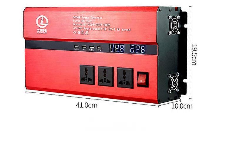 DC12V/24V/48V/60V/72V Solar Vehicle Portable Power Strip Inverter LED Dual Display 500~2000W Power Output