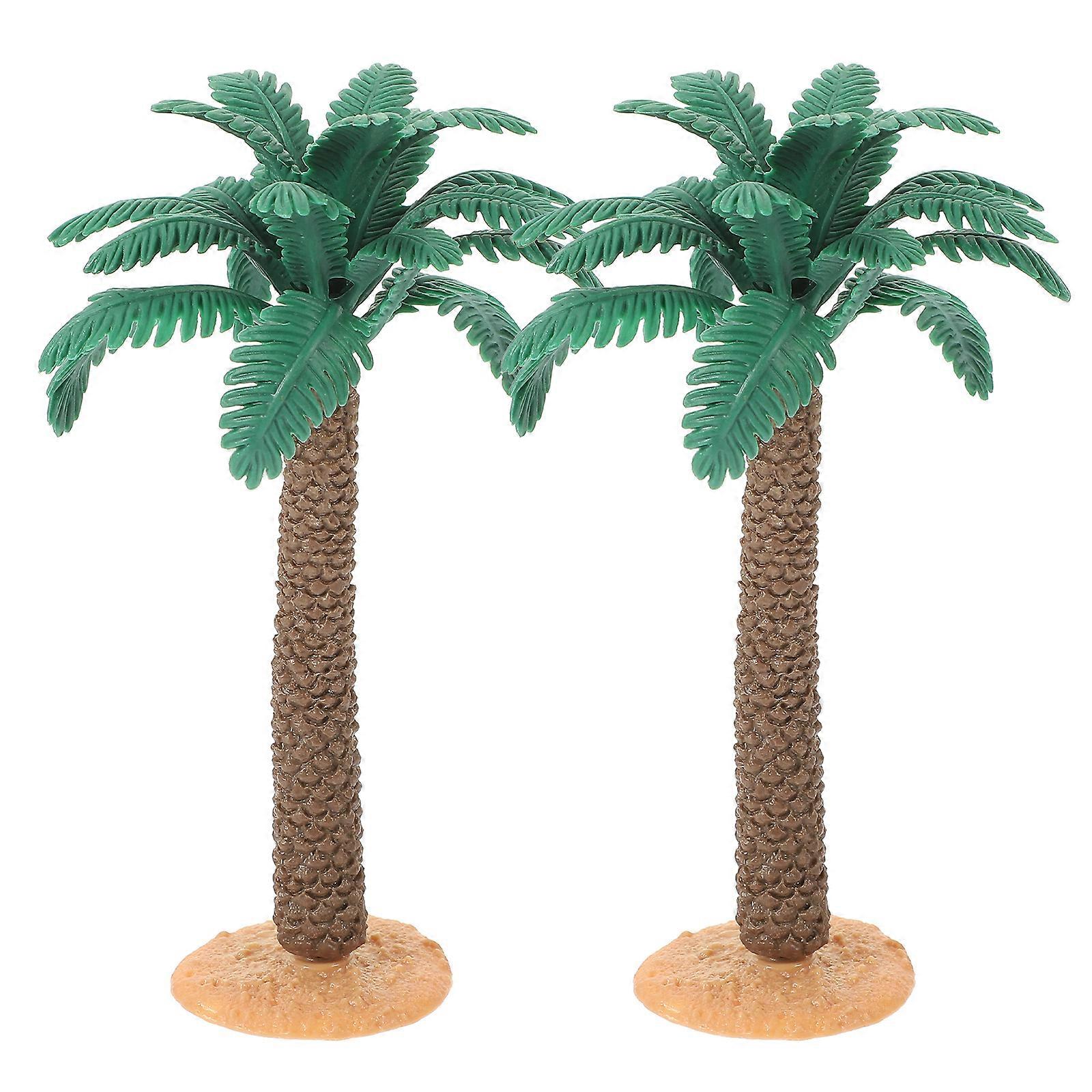 2Pcs Plastique Palmier Micro Paysage Palmiers Modèle Simulation Modèle Plante