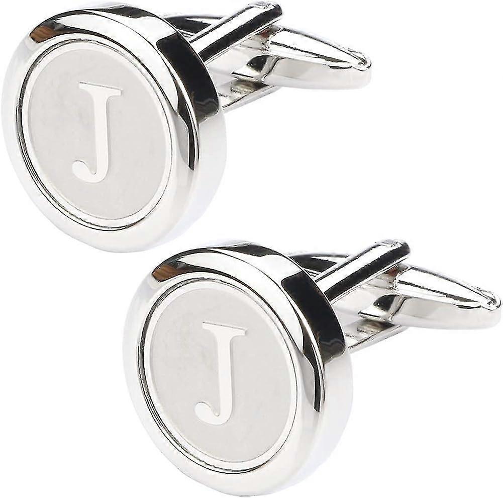 Cufflinks For Men Shirt - Personalized Initials Alphabet A-z - Silver