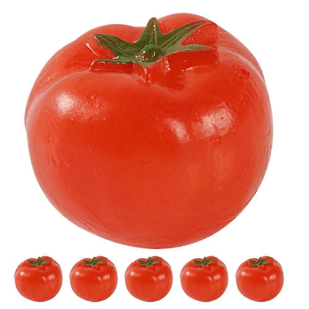 6pcs Simulation Mini Cherry Tomato Props Artificial Cherry Tomato Models Fake Cherry Tomato Decor