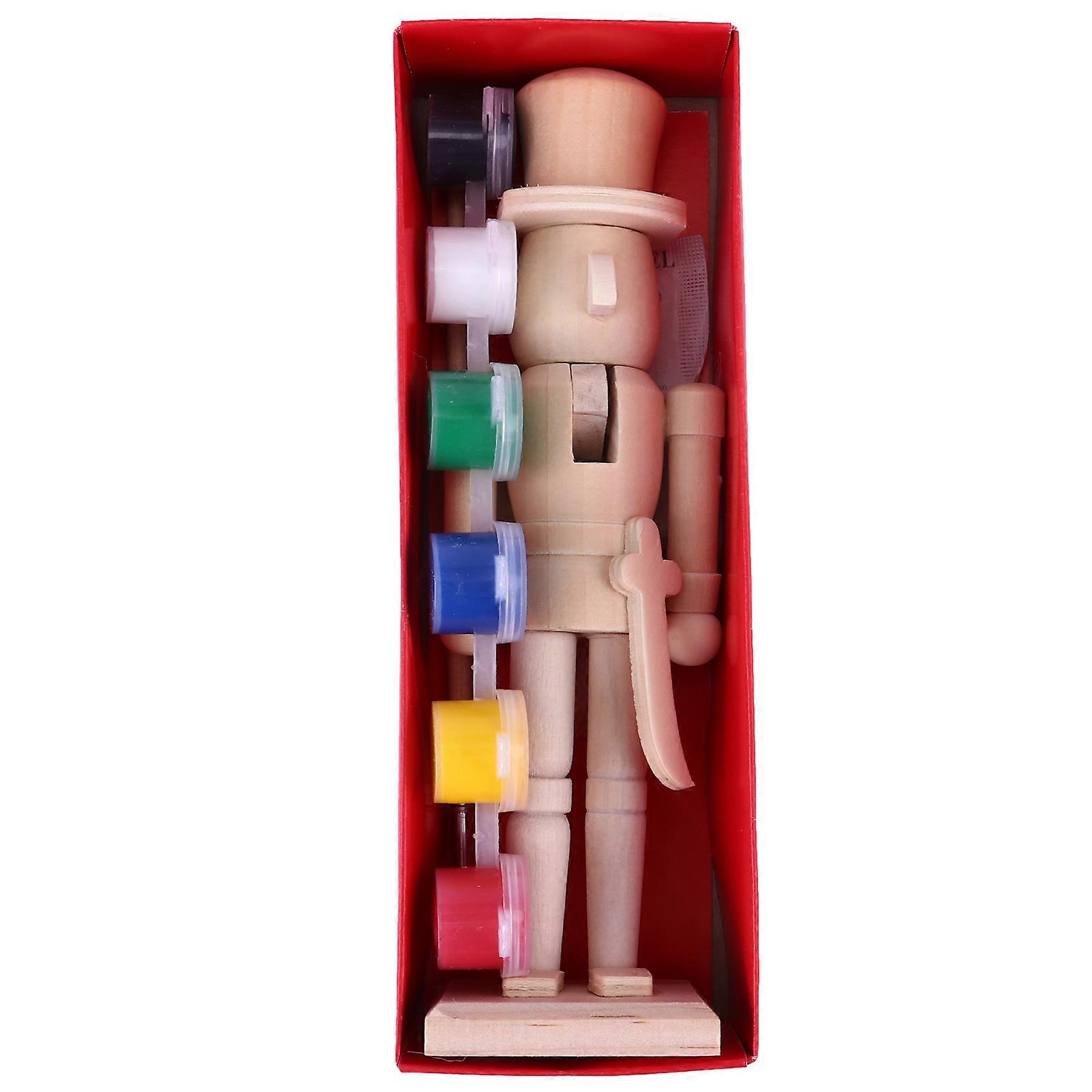 1 Set Christmas Nutcracker Puppet Nutcracker Soldier Craft Painting Ornament