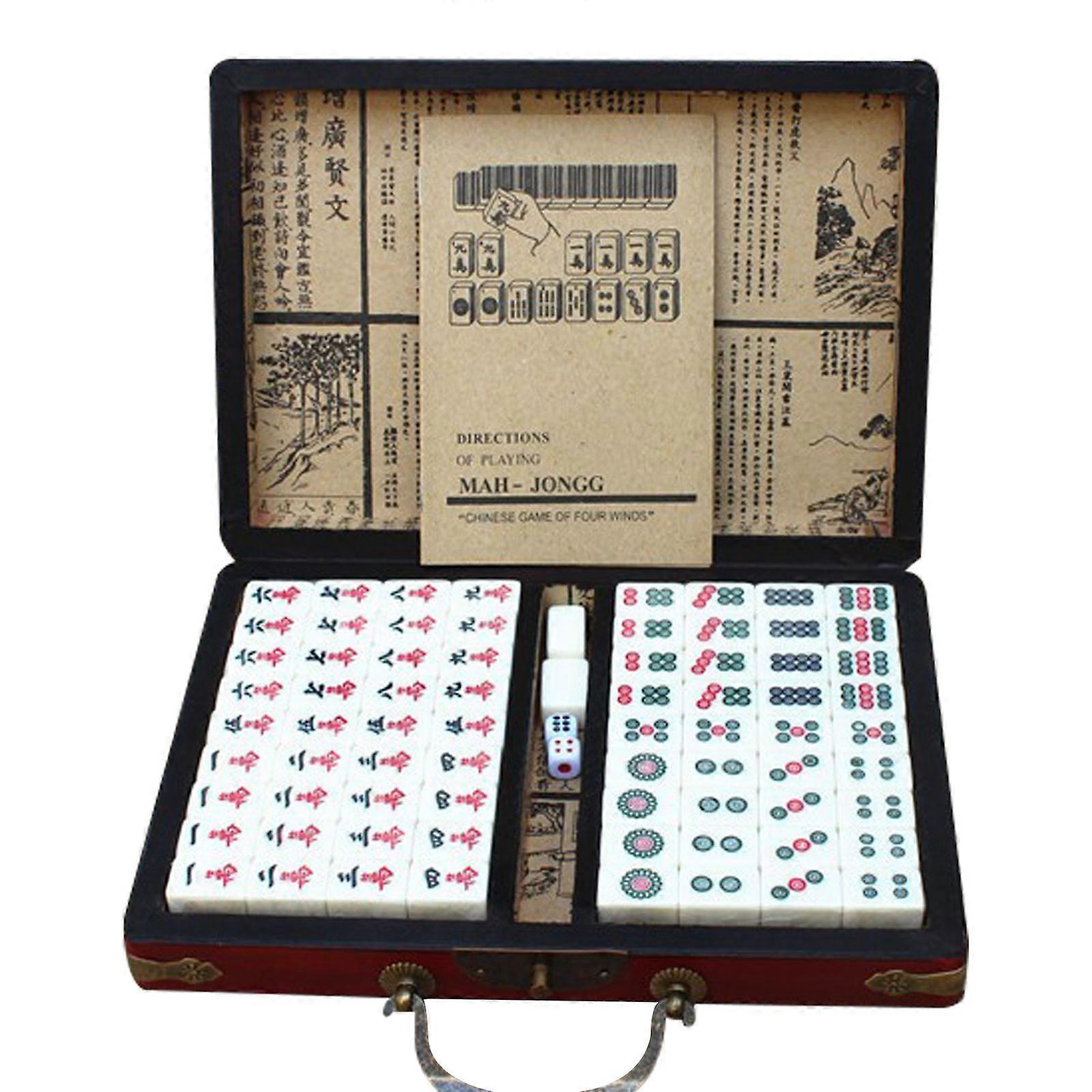 144tiles Mah Jong Game Set Chinese Traditional Mahjong with English Instruction