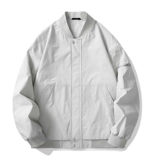 Solid color baseball collar flight suit jacket men