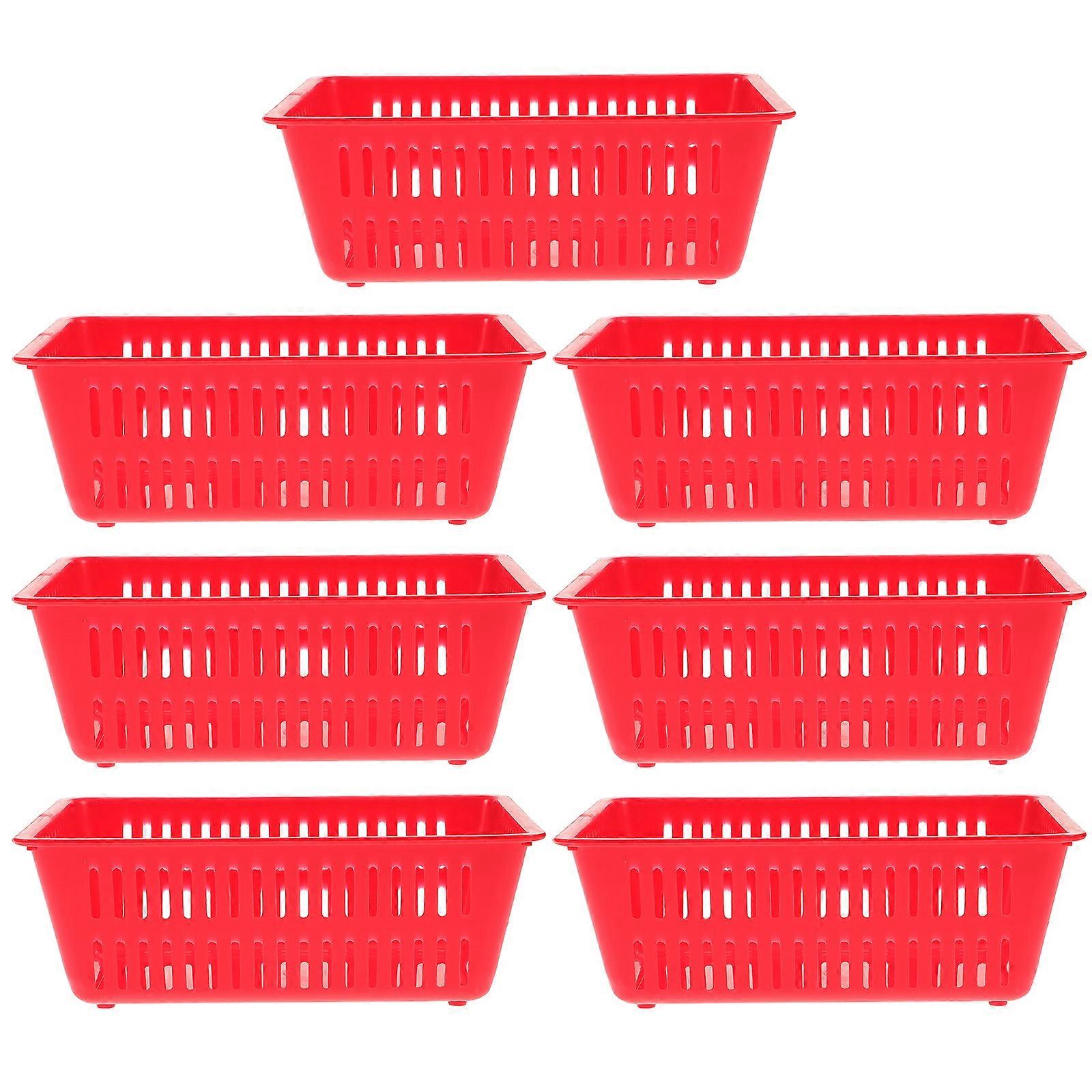 7 Pcs Tool Trays Coin Storage Basket Plastic Storage Bin Shallow Basket Shallow Bin