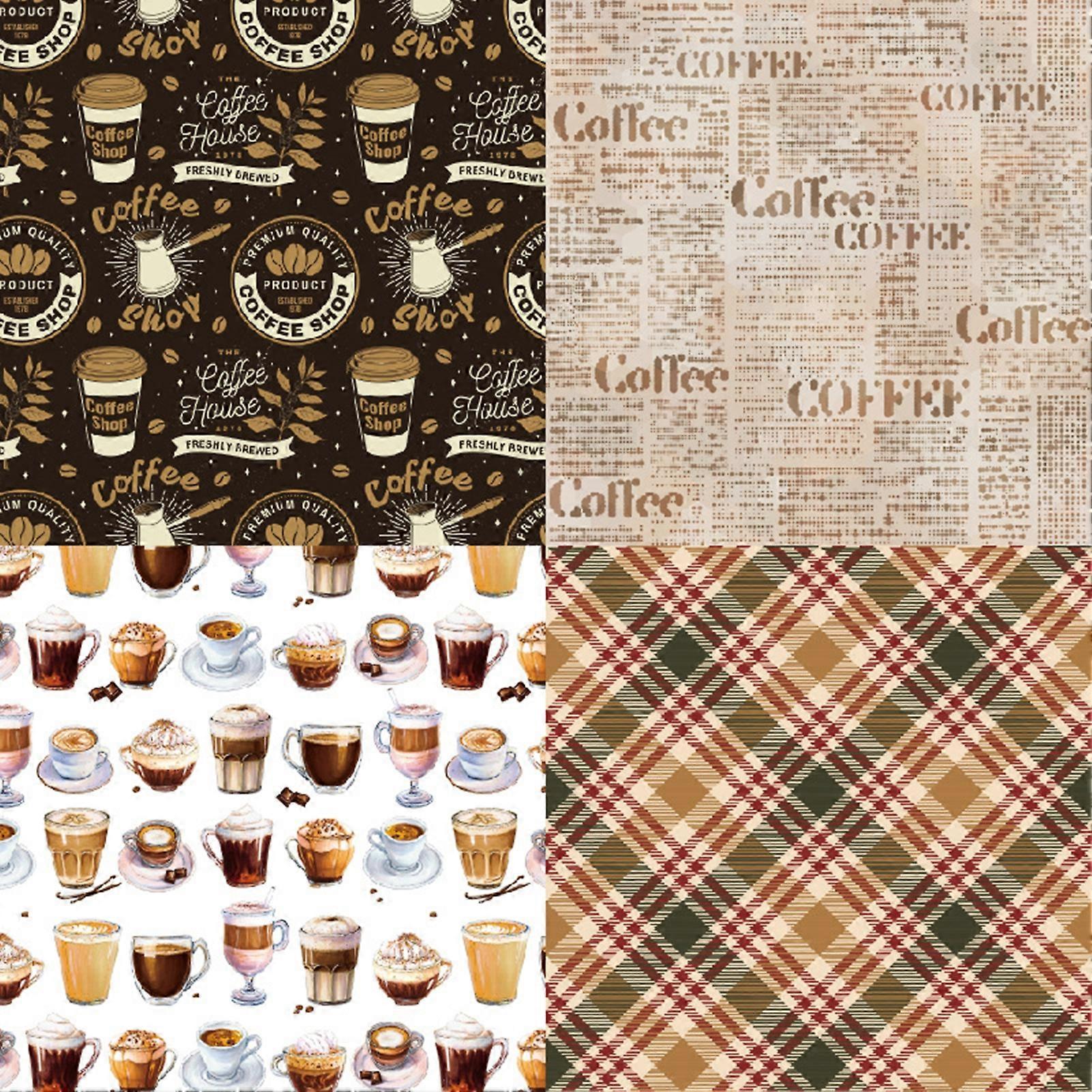 24Pcs/Set Background Paper Tear Resistant Cut Easily Easy to Paste Colorfast DIY Foldable Coffee Lover Photo Album Paper for Home mengxi