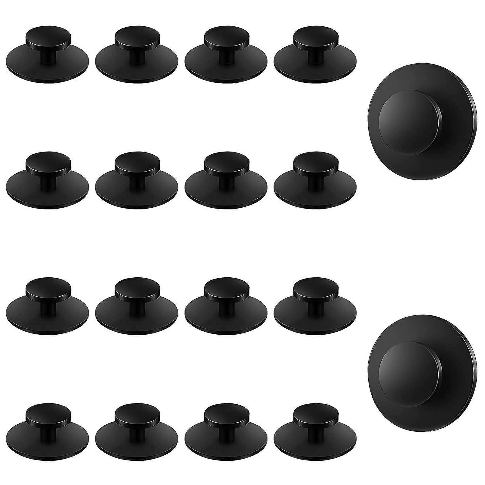 Self-Stick Drawer Knobs Pull Handle,20pcs Plastic Drawer Handles Cabinet Knobs Drawer Auxiliary Pulls Handle Self-Stick Handle Helper (Black)