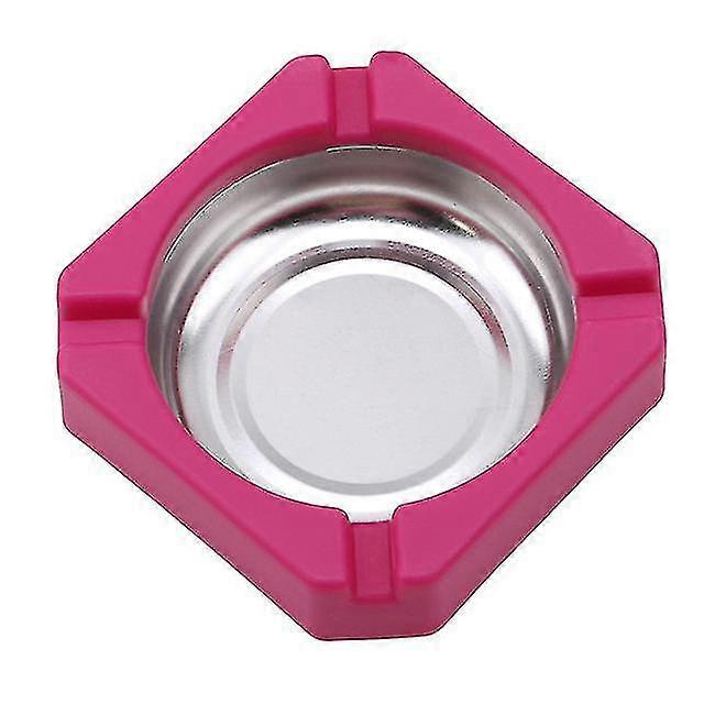 1 Piece Plastic Stainless Steel Square Edging Ashtray
