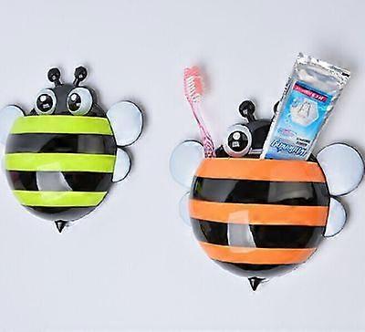 simulation creative little bee insect plastic toothbrush holder bathroom seamless suction cup toothpaste storage rack