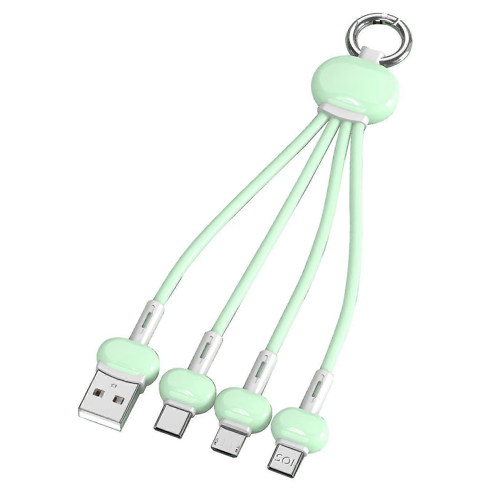 كابل شاحن متعدد سريع متين محمول 15 سم سيليكون مرن للهاتف المحمول USB شحن الحبل