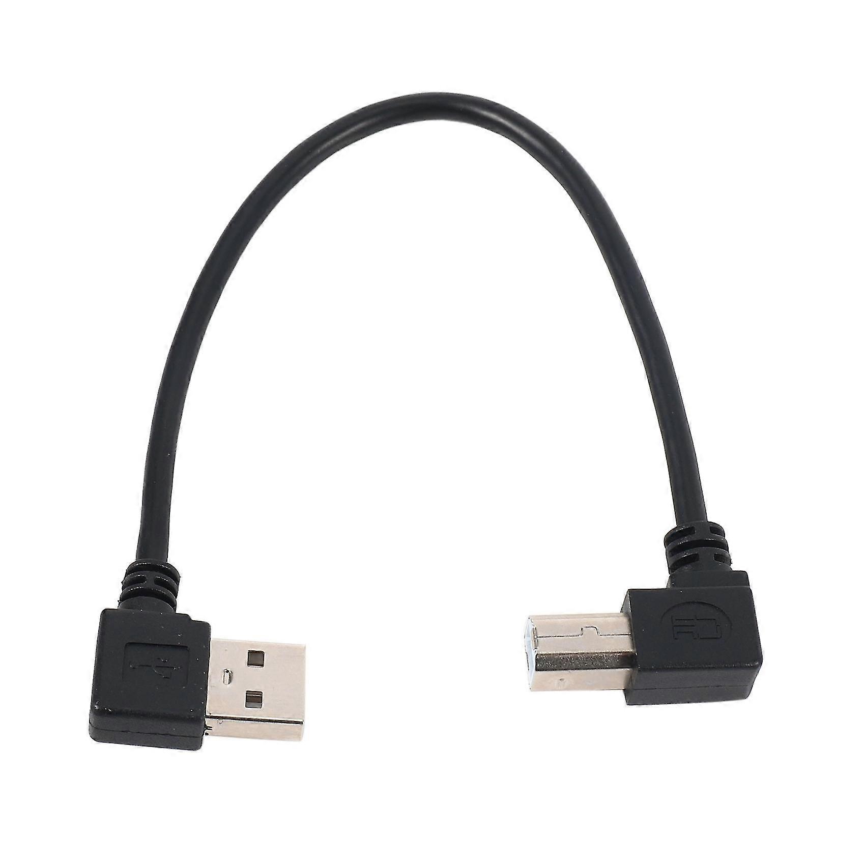 Left Angled Usb 2.0 A Male To Left Angled B Male 90 Degree Printer Scanner Cable 20cm