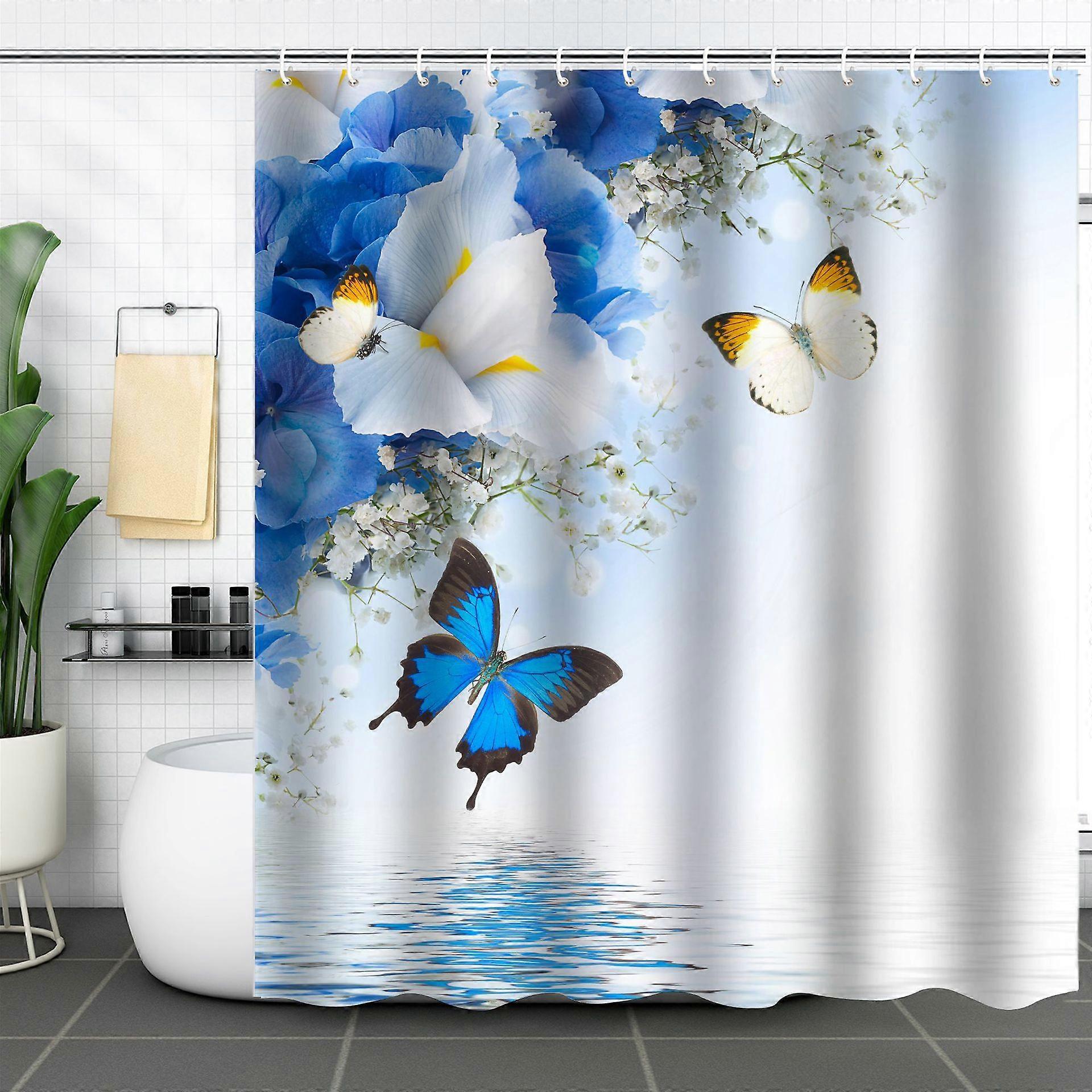 Printed Shower Curtain Polyester And Mildew-proof Bathroom And Mildew-proof Partition Curtain 180X180CM