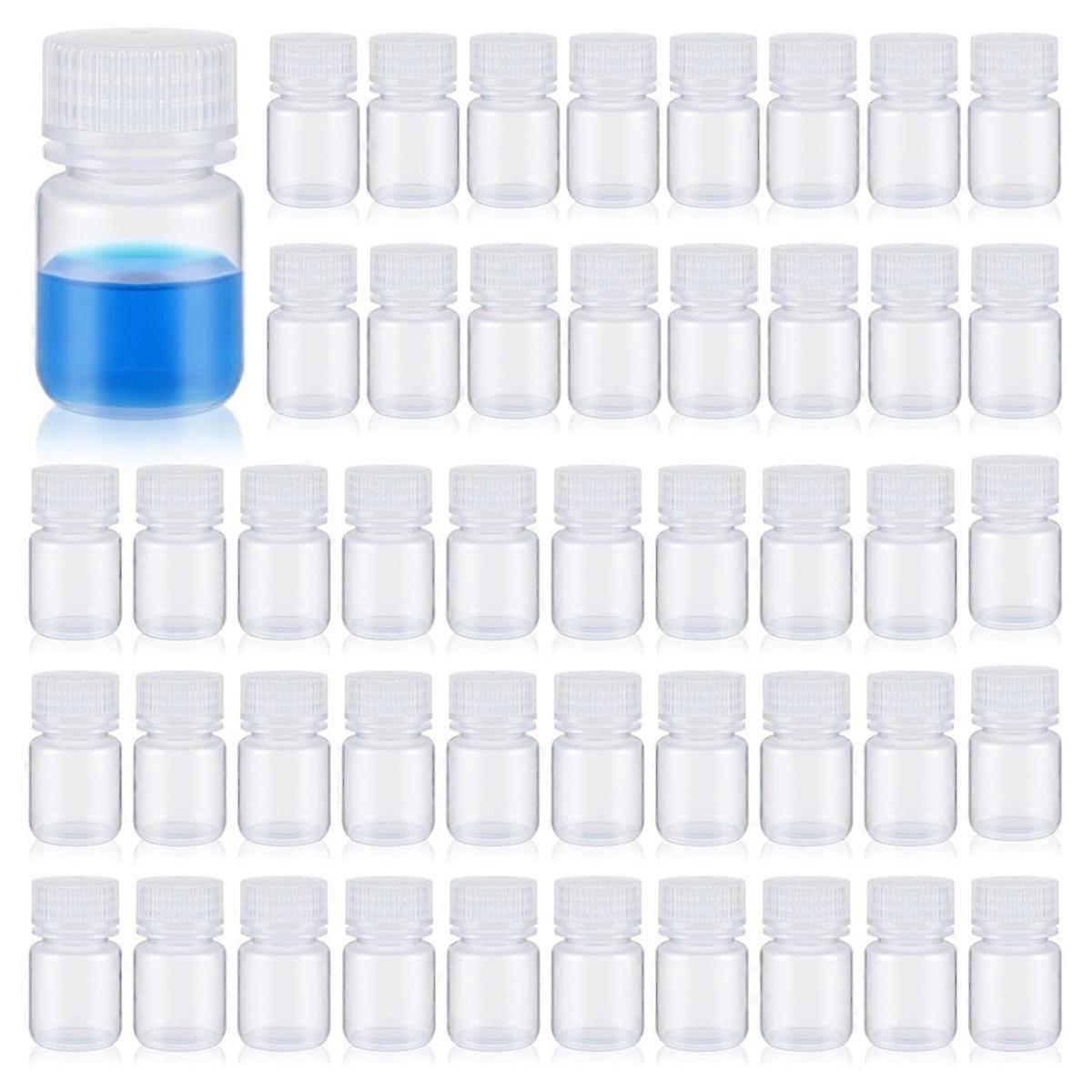 48pcs 1 Oz Pill Bottle Sample Bottle Polypropylene Wide Mouth Reagent Bottle Plastic PP Sample Cont