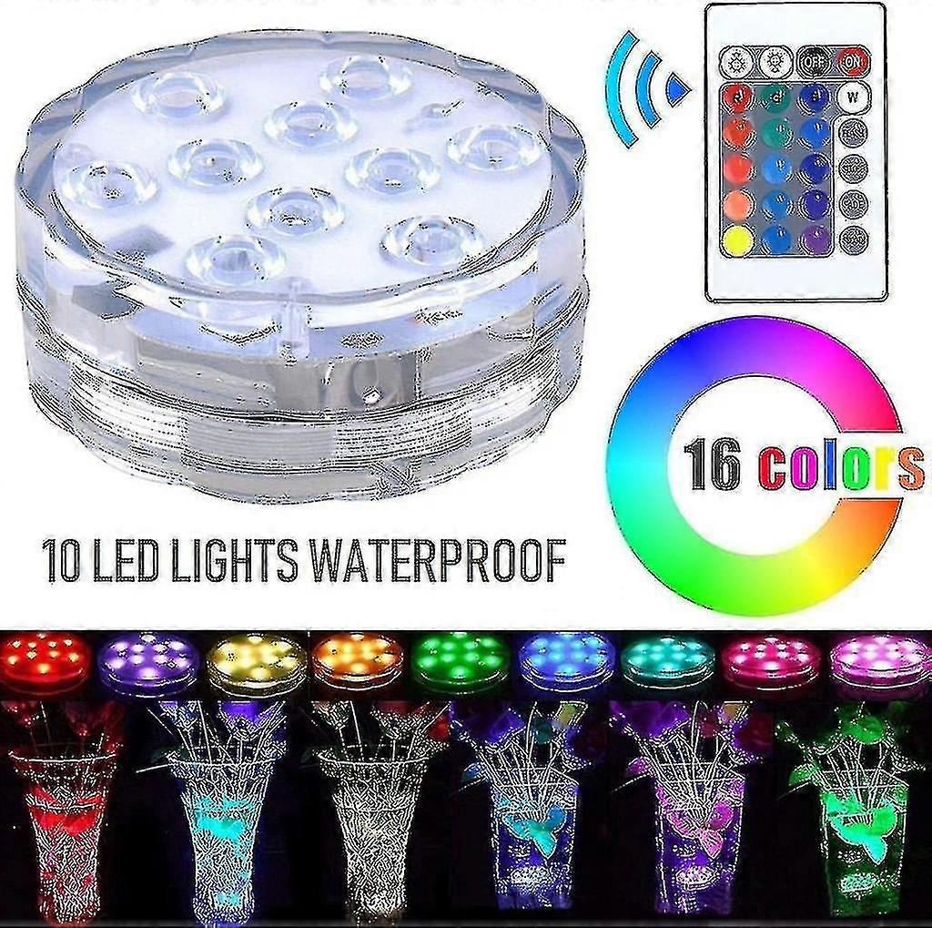 Underwater Led Light 4 Pieces With Remote Control, Waterproof -