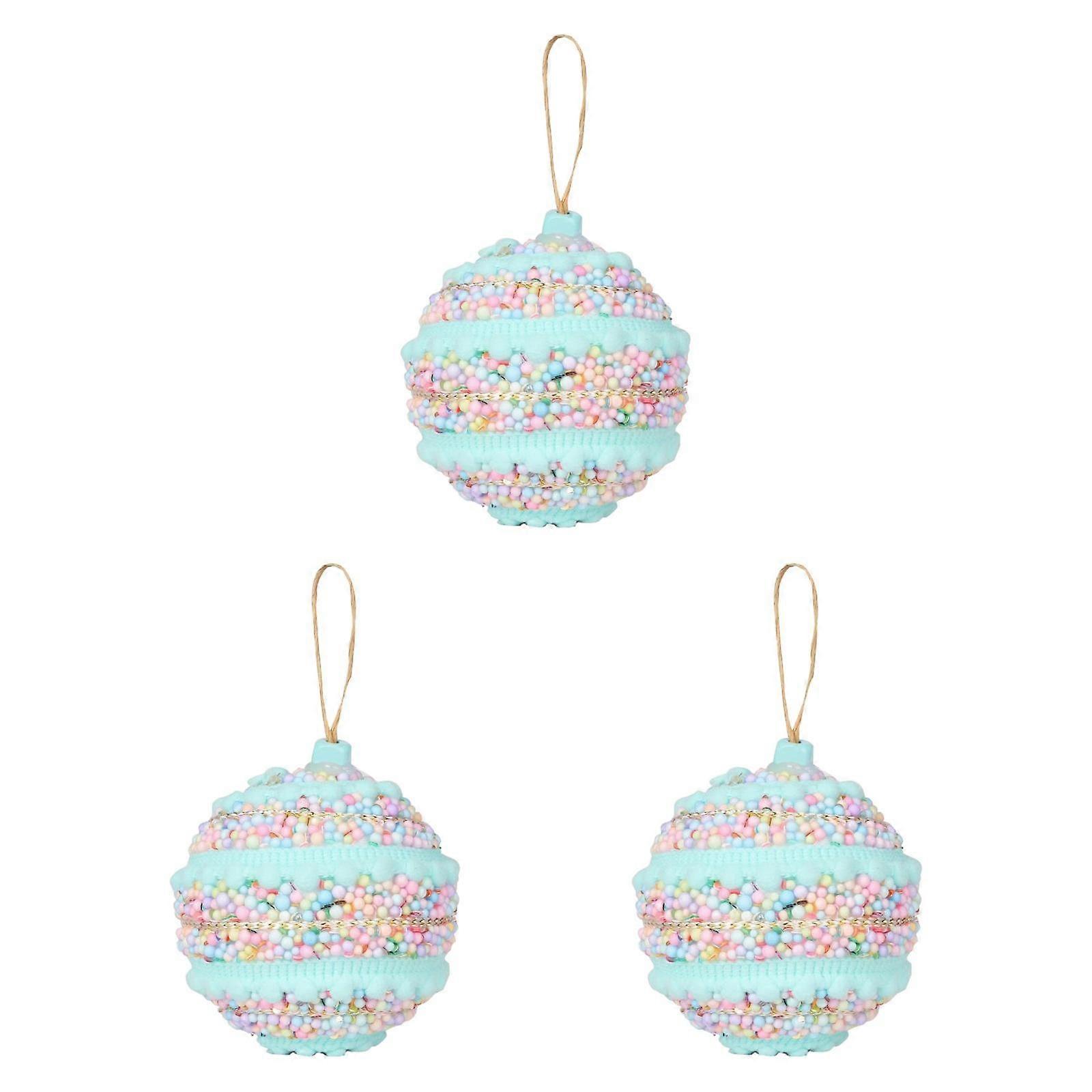 3x Christmas Ball Ornaments Pendant Drop for Restaurant Birthday Anniversary Blue