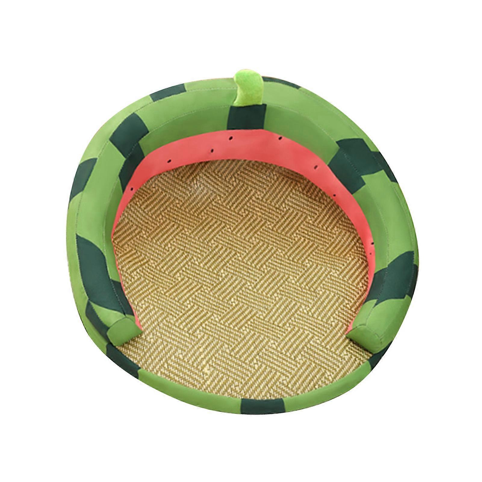 Pet Mat Nest Breathable Comfortable Practical Multifunctional Rattan Cat Nest for Summer S Watermelon