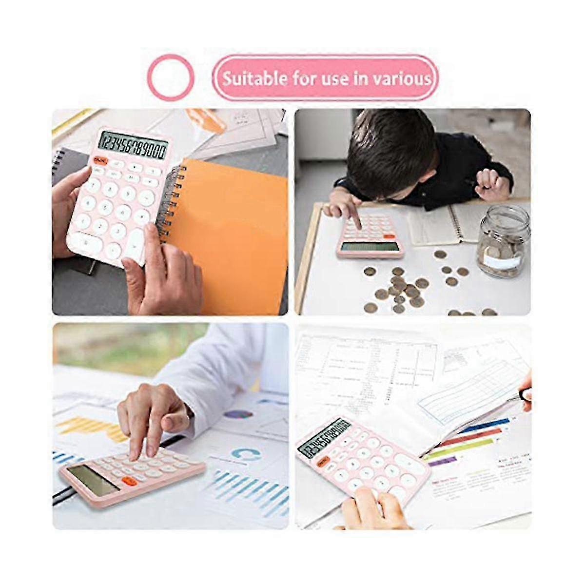 2 Pack Basic Calculator, Pocket Size Mini Calculators, 12 Digit Desktop Calculator For Office, Scho