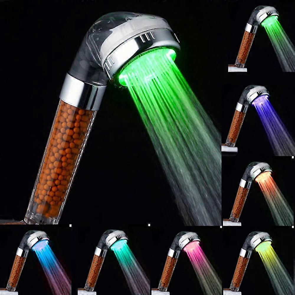 Led Shower Head 7 Colors Changing Light Handheld High Pressure Spa Shower Head