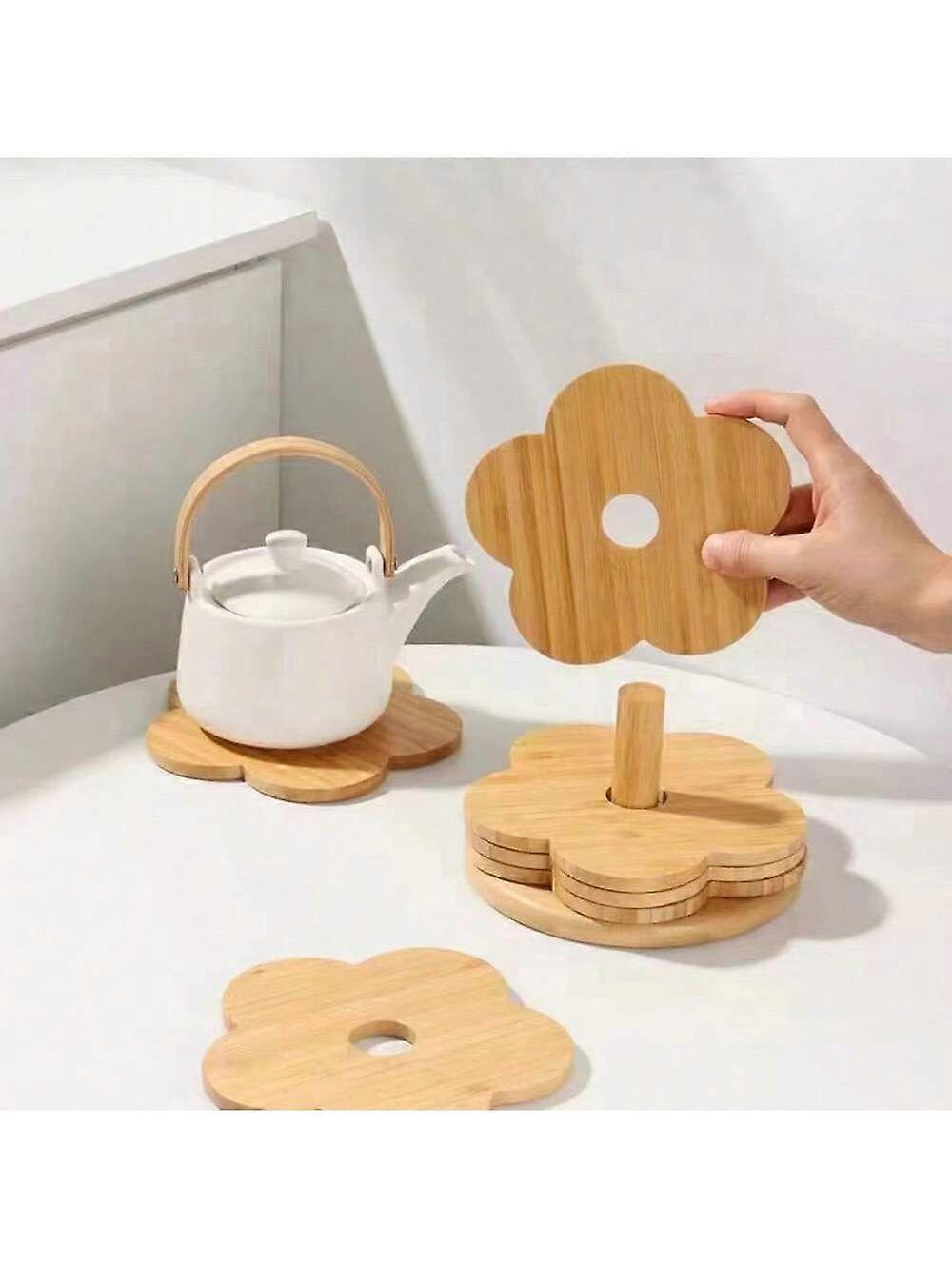 وسادة مقاومة للحرارة من الخيزران ، كوستر مقاومة للماء مضادة للانزلاق ، مفرش للمطبخ ، المنزل ، طاولة طعام ، خيزران طبيعي ، سهل التنظيف وسريع الجفاف