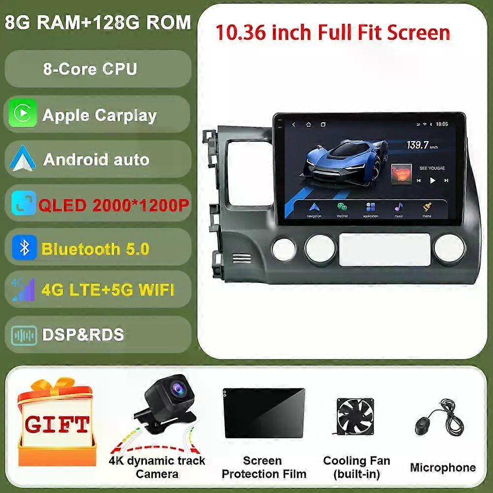 For Honda Civic 8 Fk Fn Fd 2005 - 2012 Car Radio Multimedia Video Player Navigation Gps Android No 2din 2 Din Dvd Touchscreen Bt