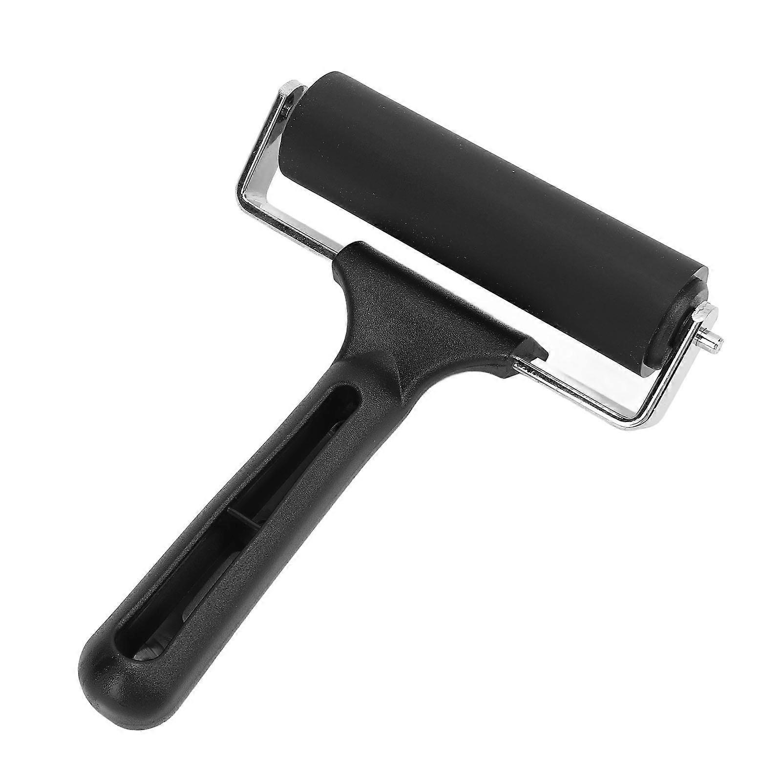 10cm Rubber Brayer Roller Portable Press Roller Tool for Printmaking Inking Block Paper Crafting Stamping Scrapbooks 