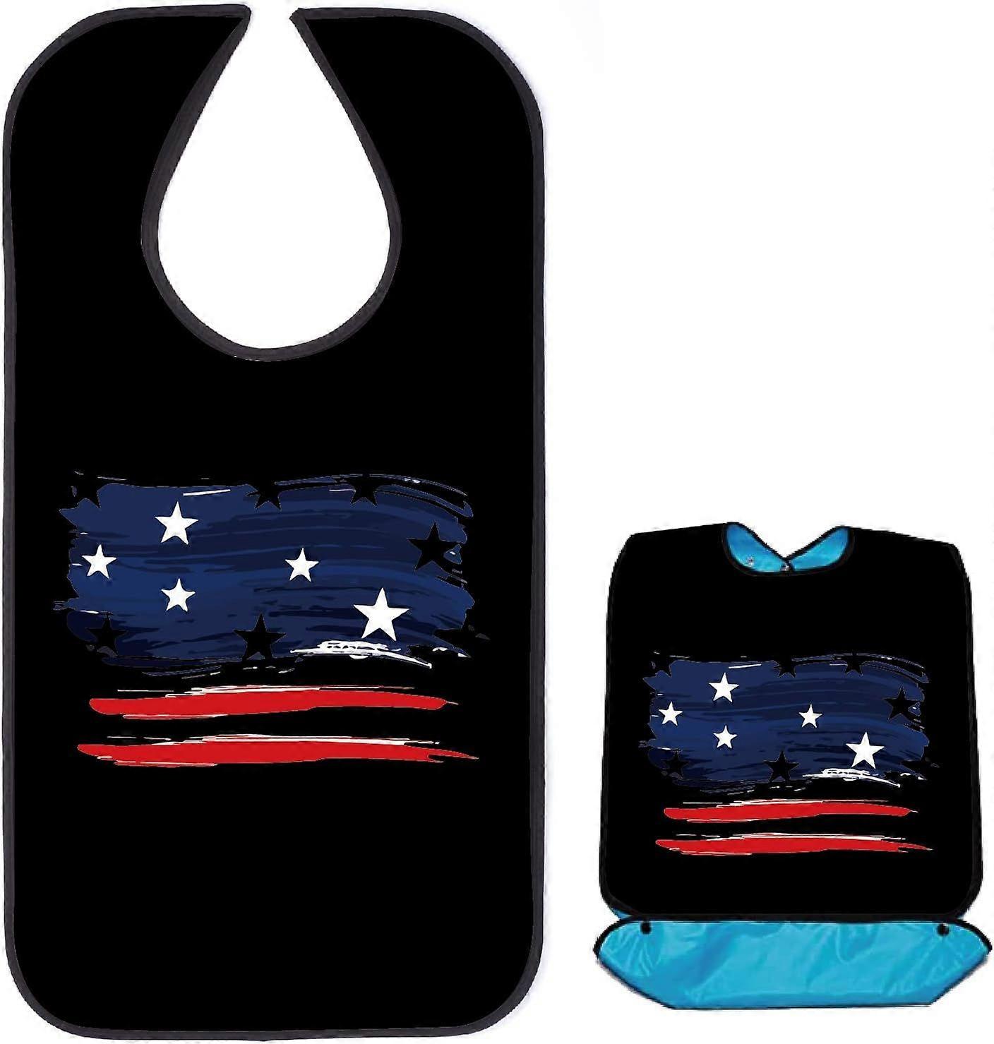 Classic Check Adult Bibs for Elderly Waterproof Washable Bib