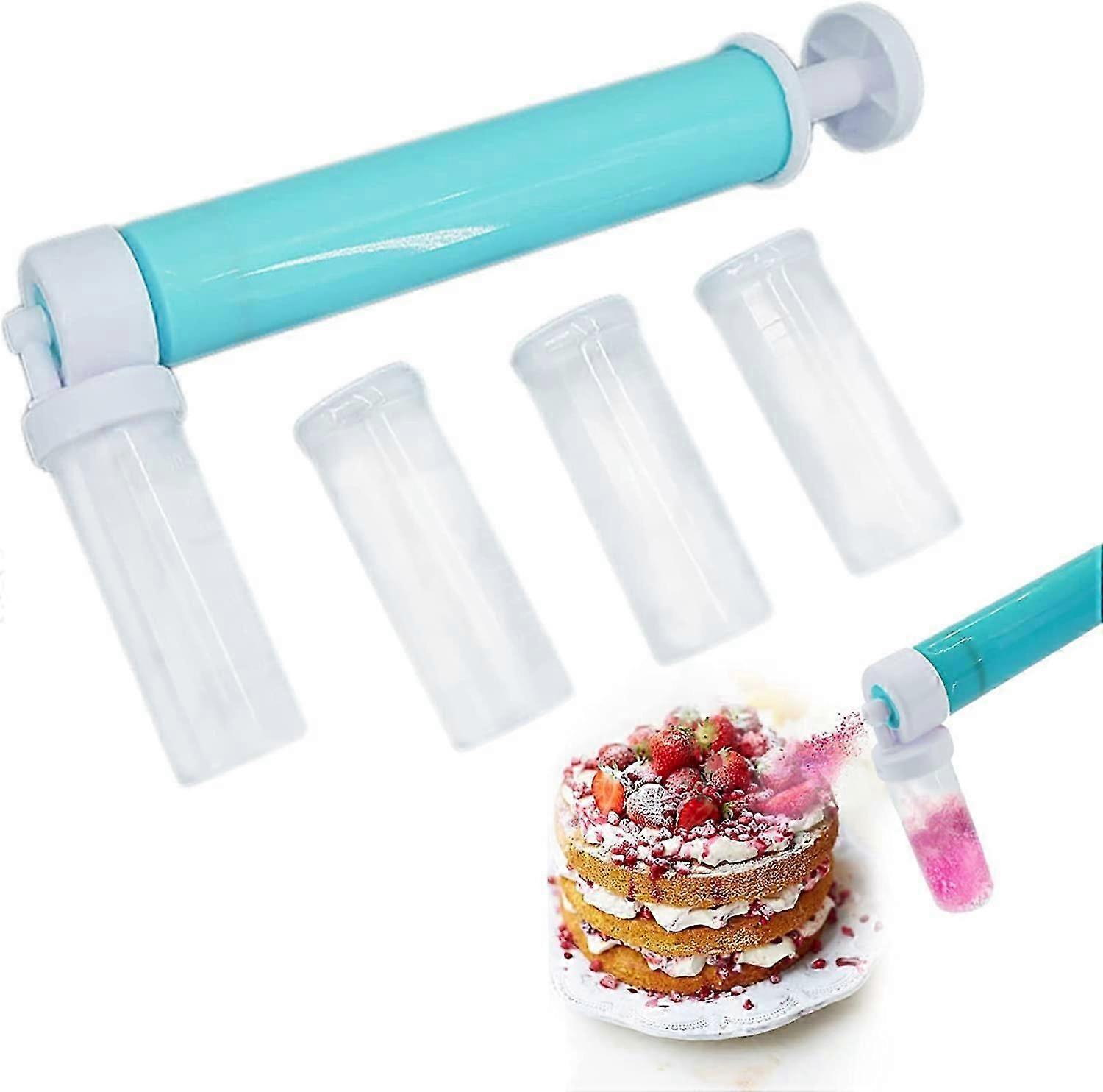 بخاخ يدوي لتزيين الكيك ، مضخة بخاخ يدوية مع 4 زجاجات رذاذ