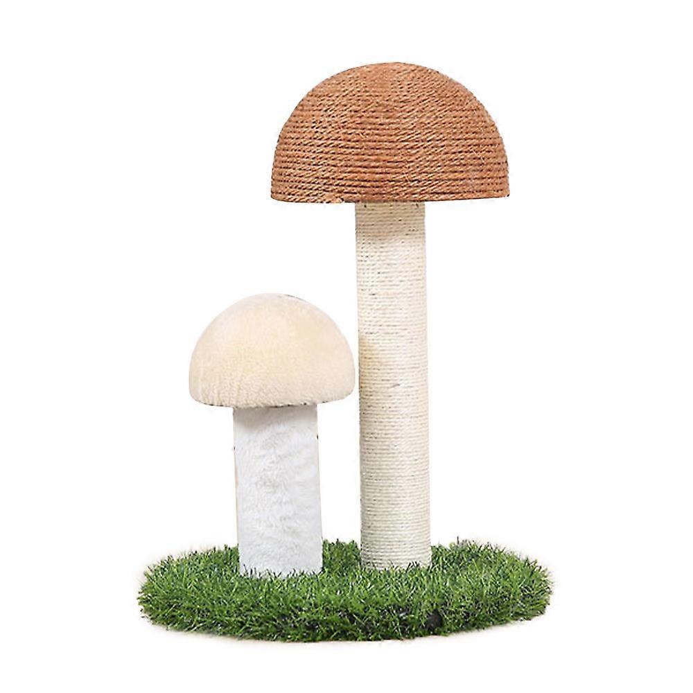 Natural Sisal Mushroom Scratching Post with Turf Base, Large Size