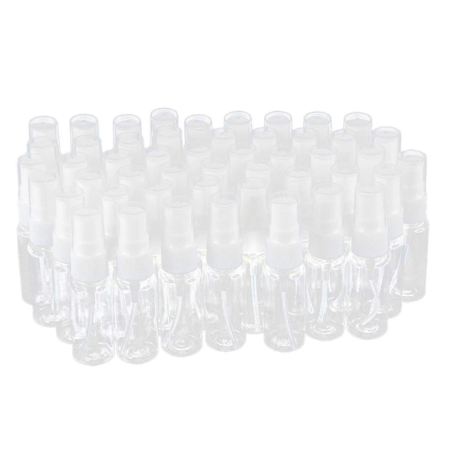 50-pack Empty Clear Plastic Fine Spray Bottles With Microfiber Cleaning Cloth, 20ml Refillable Cont