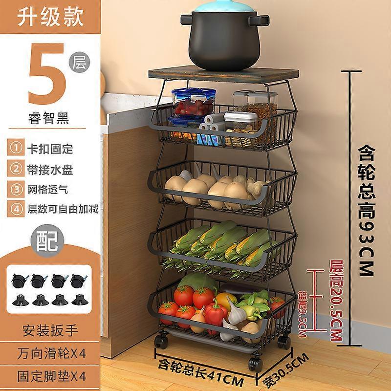 Vegetable Storage Rack Floor Multi Layer Kitchen Fruit Basket Storage Shelf