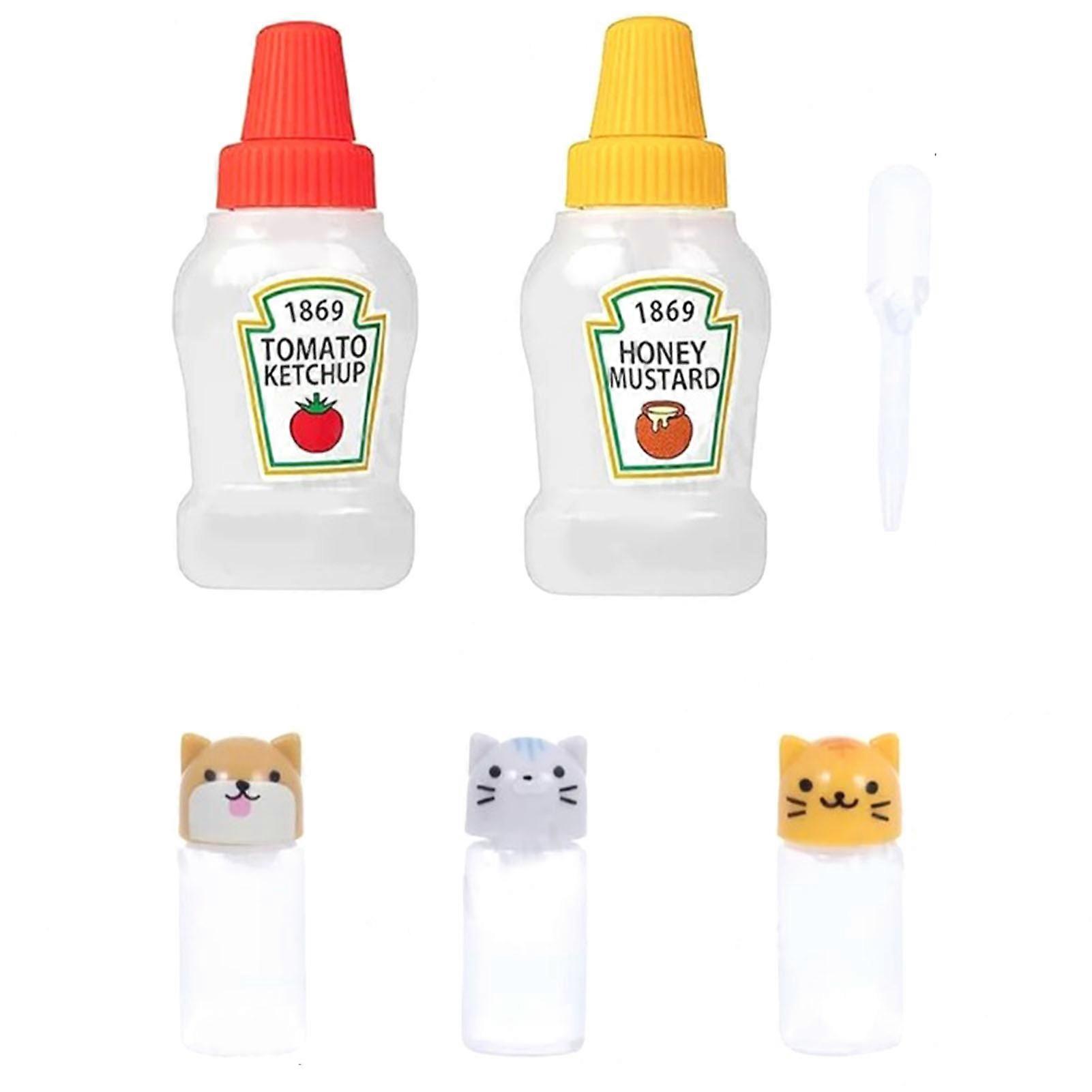 Plastic Mini Bento Soy Sauce Bottles for Squeezing Salad Dressing
