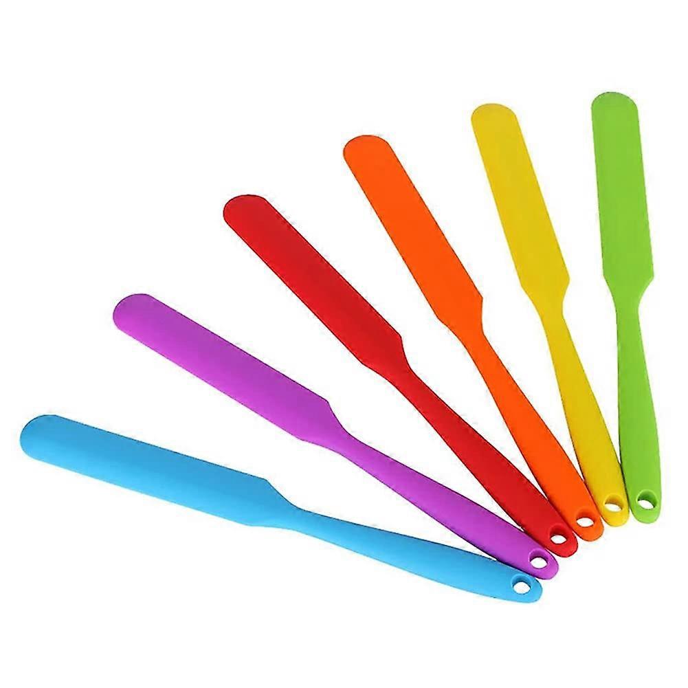 6 Set Mini Silicone Spatulas for Baking and Icing, Heat Resistant, Flexible Design, Slant Size, Durable Kitchen Tools