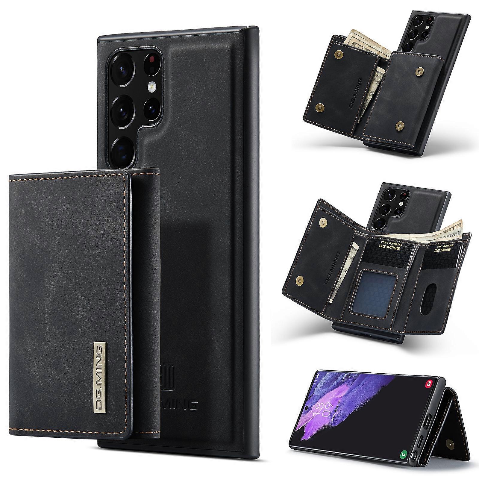 For Samsung Galaxy S23 Ultra 5G DG.MING M1 Series 3-Fold Multi Card Wallet Phone Case