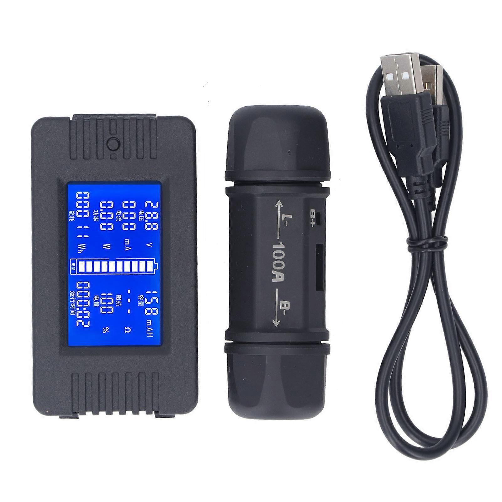 Battery Monitor 8‑ 0‑100A 0‑999Ah Battery Capacity Voltage Current Meter with 100A Shunt