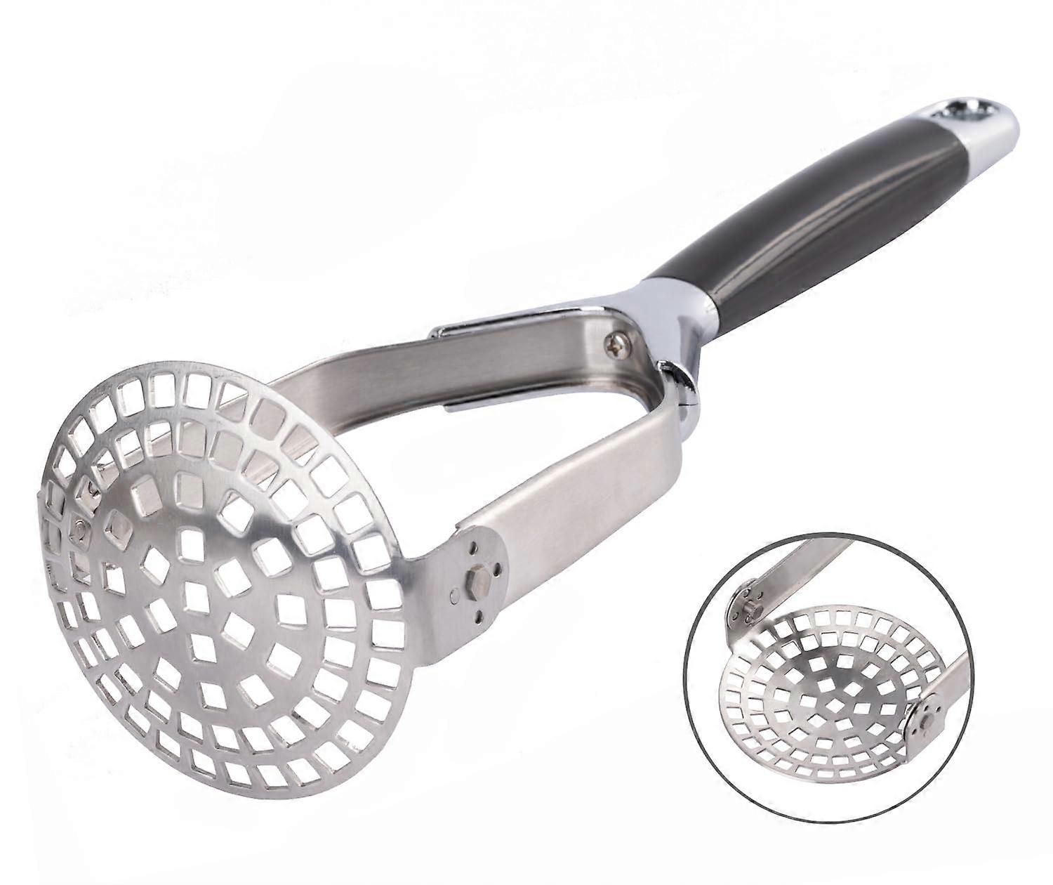 Foldable Stainless Steel Masher with 12 Inch Long Handle, Non-Stick Design for Easy Food Mashing