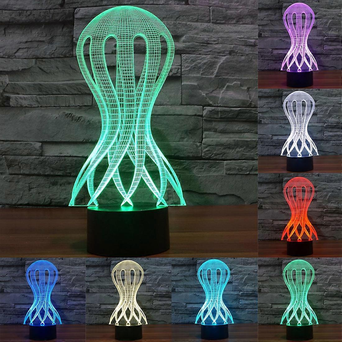 Acaleph様式3Dタッチ スイッチ制御LEDライト、7色の変色創造的な視覚ステレオ ランプの卓上ランプの夜灯