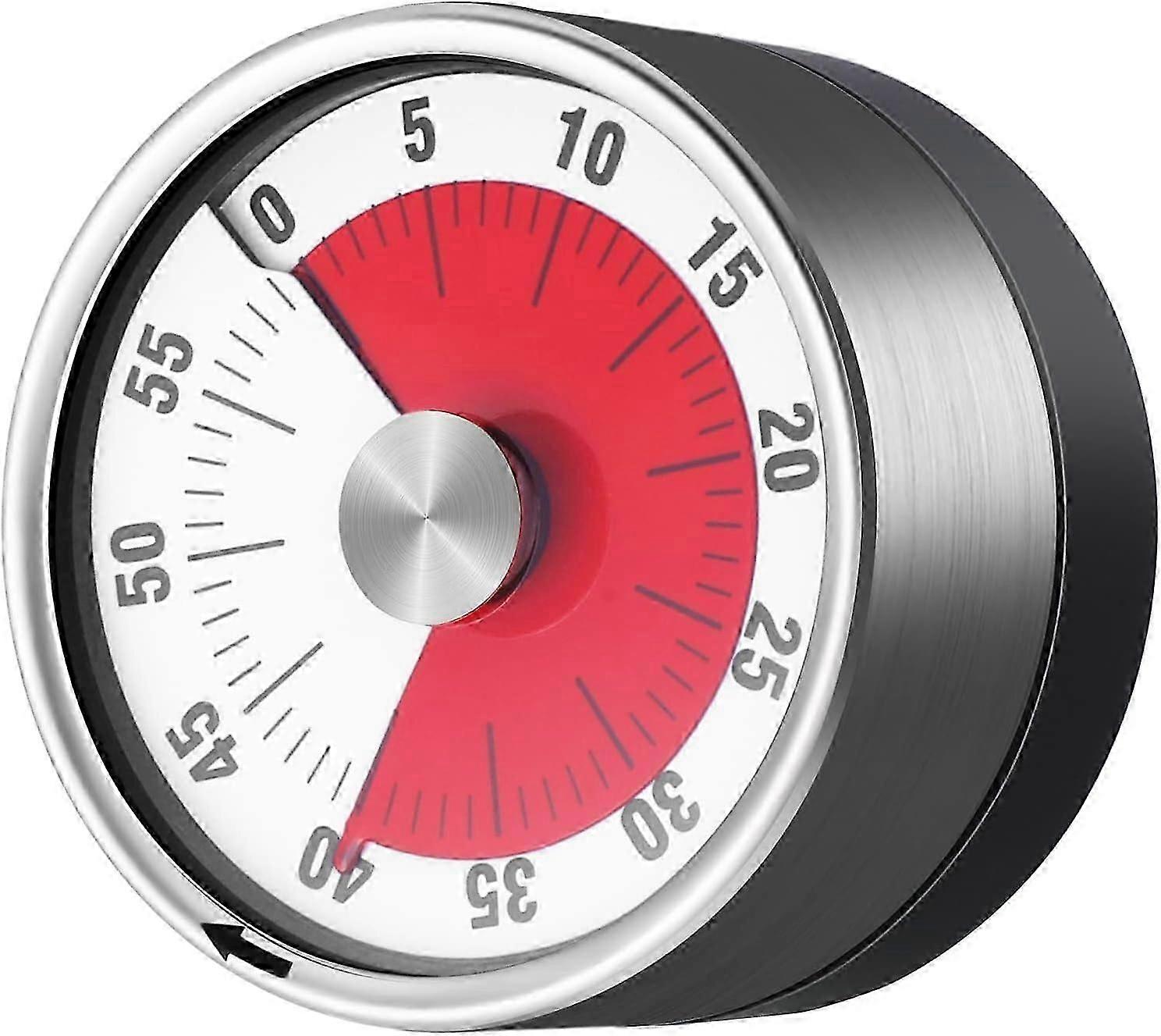 QUEEN KING Kitchen Timer Magnetic,Visual Timer for Kids,60-Minute Visual Countdown Timer with Loud Alarm,Magnetic Back & Stainless Steel Face,Kitchen