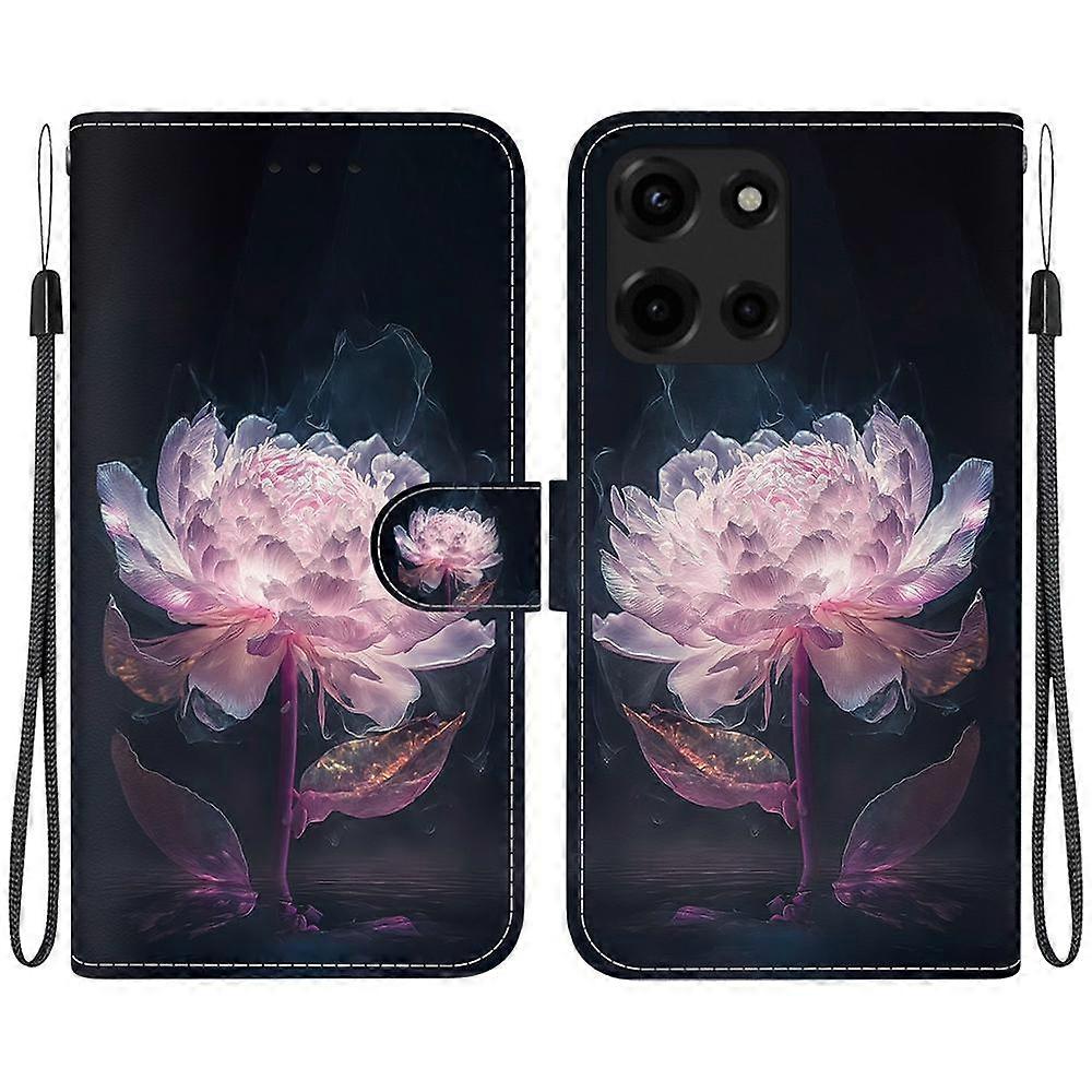 Crystal Texture Colored Drawing Leather Phone Case