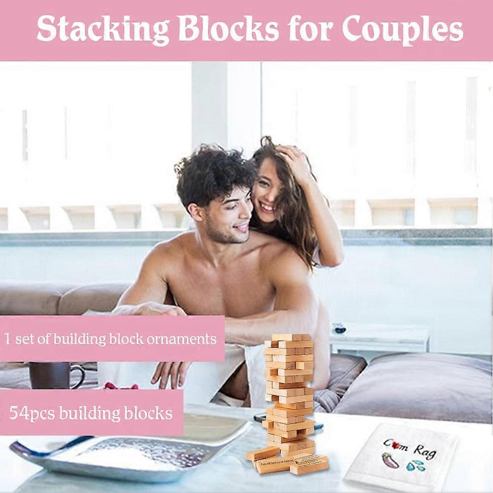 Naughty Tower Stacking Wooden Block Game for Grown Ups – Couple Dare Questions