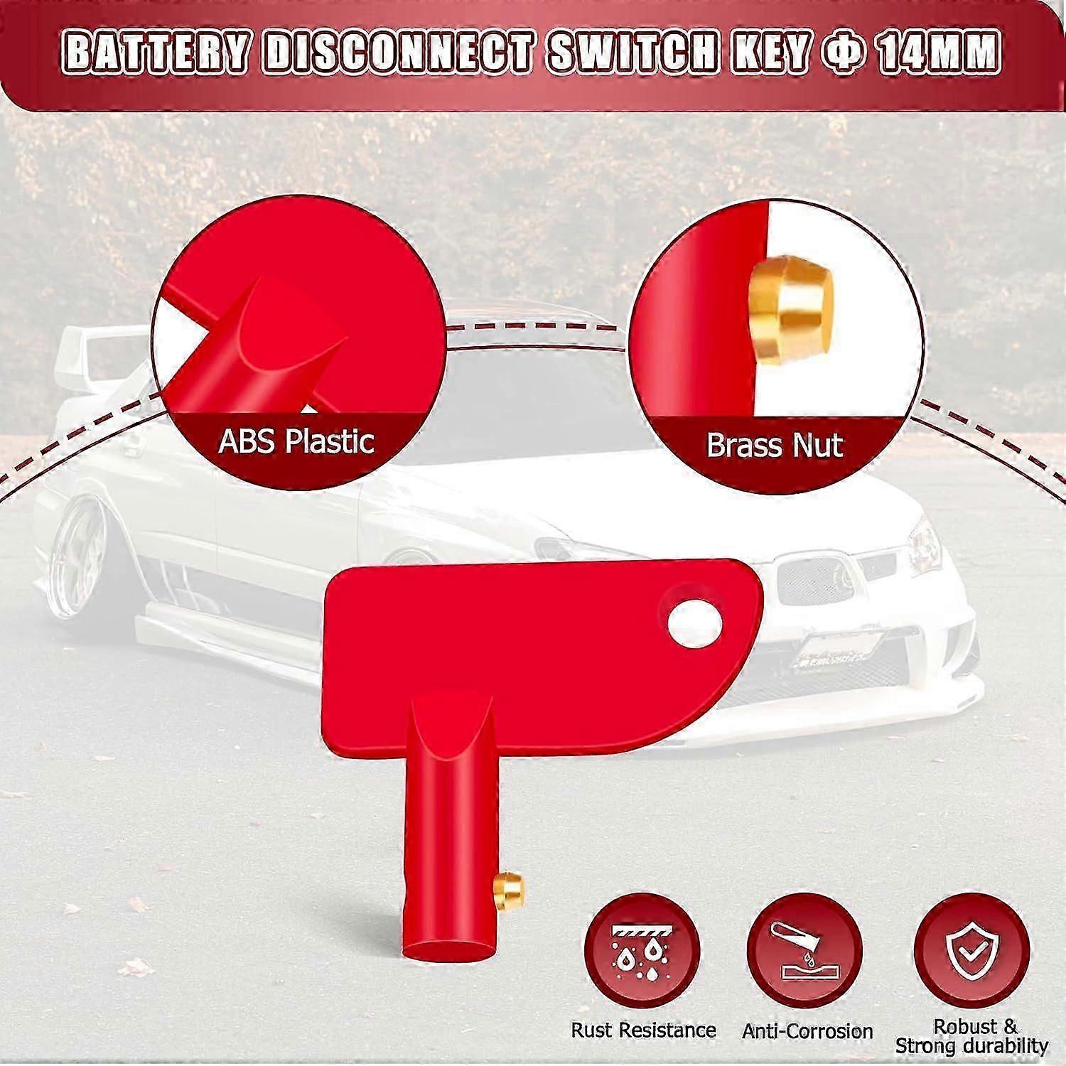 Battery Disconnect Key 14mm 4 Pcs, Battery Disconnect Switch Key Abs Plastic, RV Battery