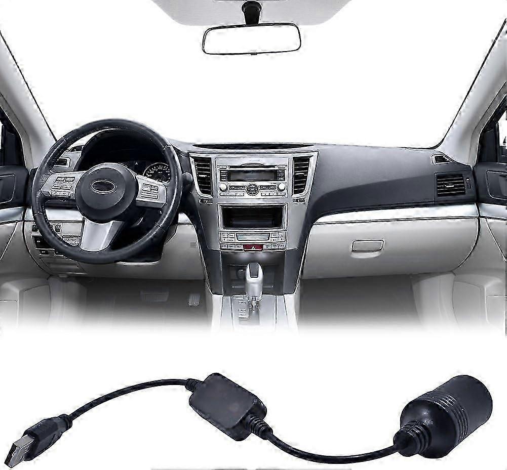 USB A macho a 12V Car Cigarette Lighter Socket Converter