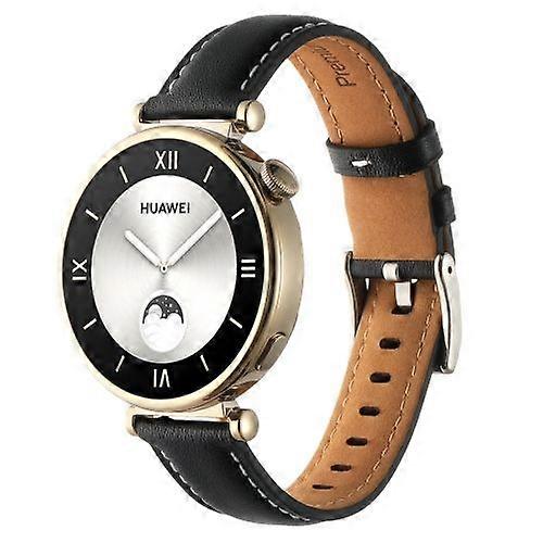 For Huawei Watch GT4 41mm 18mm Thread Pin Buckle Leather Watch Band