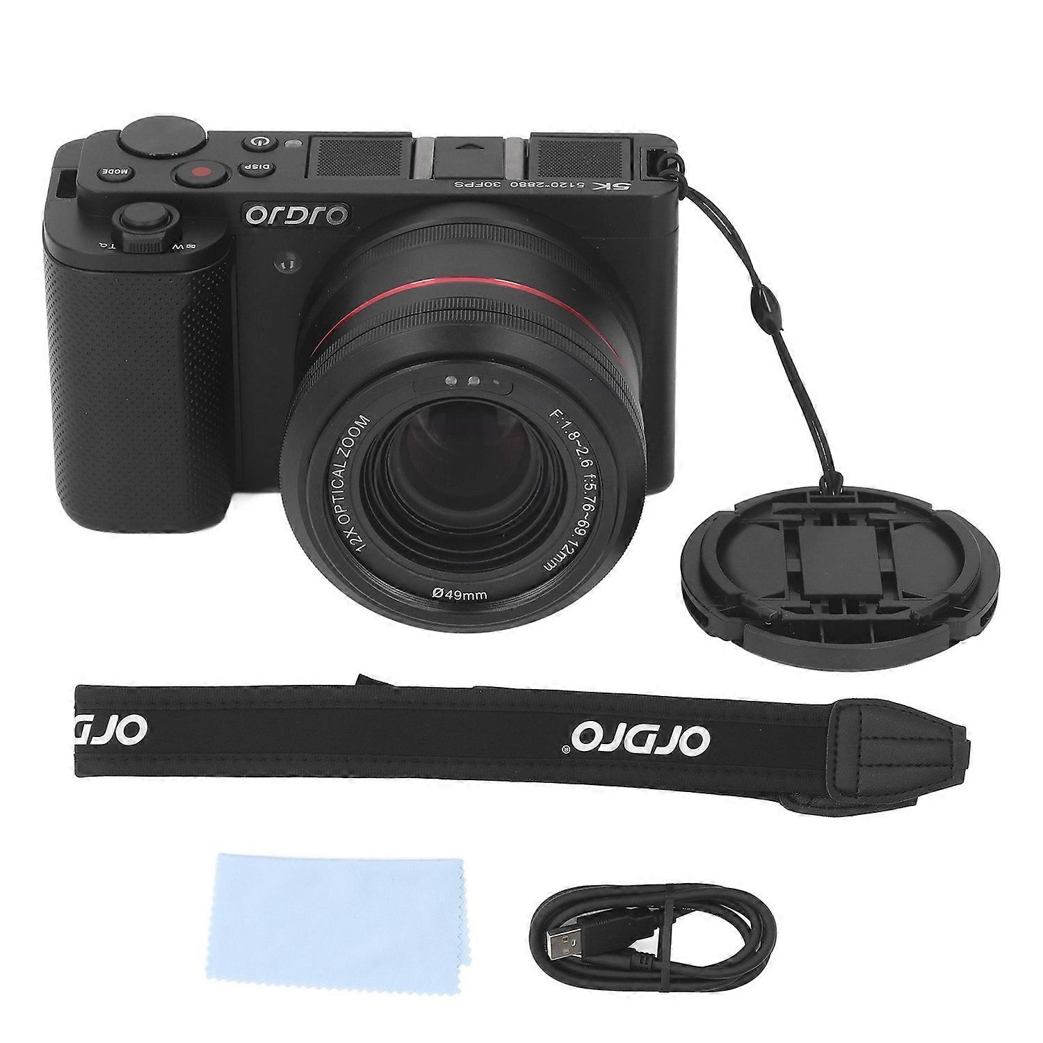 Cameră digitală 5K 64MP Wireless 12X Zoom optic Focalizare automată WDR Stabilizare Vlogging Cameră cu 3.